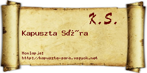 Kapuszta Sára névjegykártya