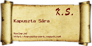 Kapuszta Sára névjegykártya