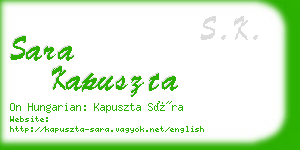 sara kapuszta business card